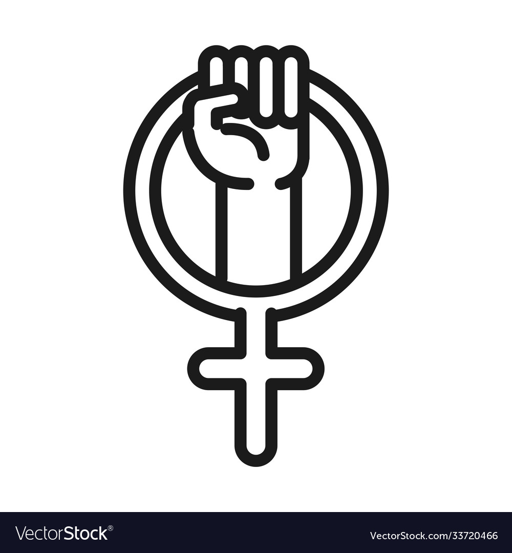 Feminism Movement Icon Symbol Female Gender Vector Image