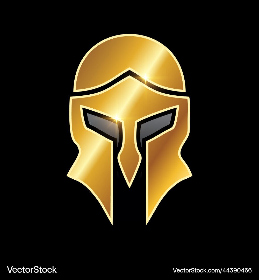 Golden medieval armor helmet icon Royalty Free Vector Image
