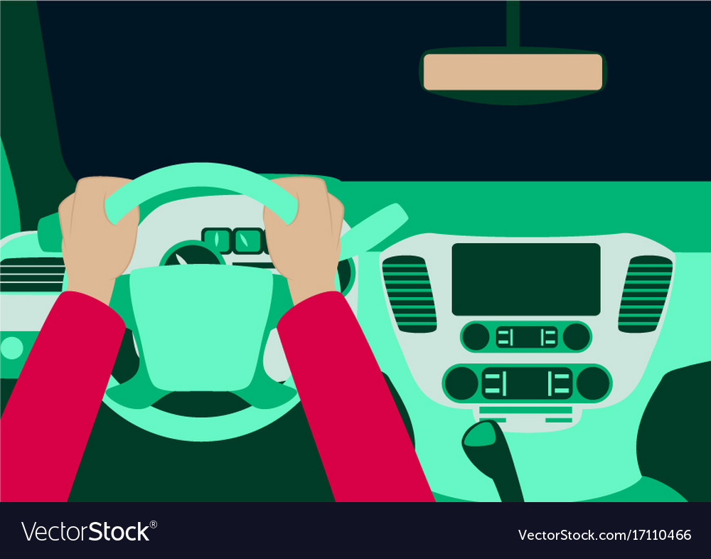 Human hands driving a car Royalty Free Vector Image