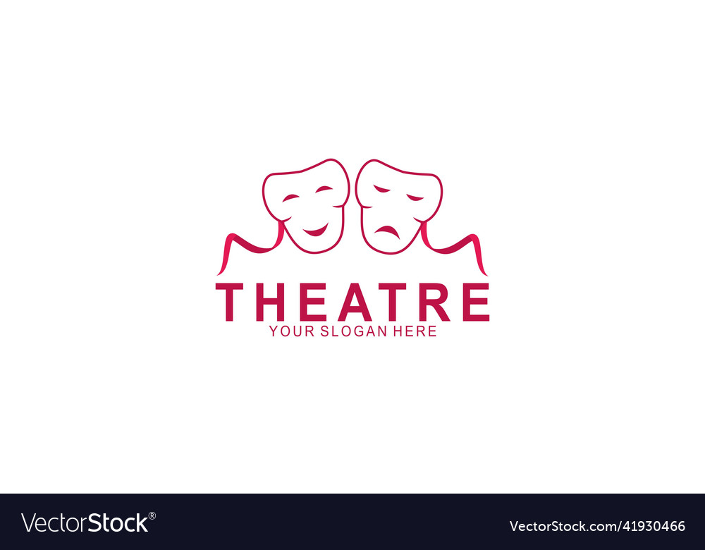 Mask theatre drama theatre face logo Royalty Free Vector