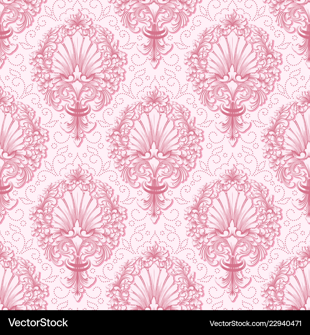 Damask seamless pattern background Royalty Free Vector Image
