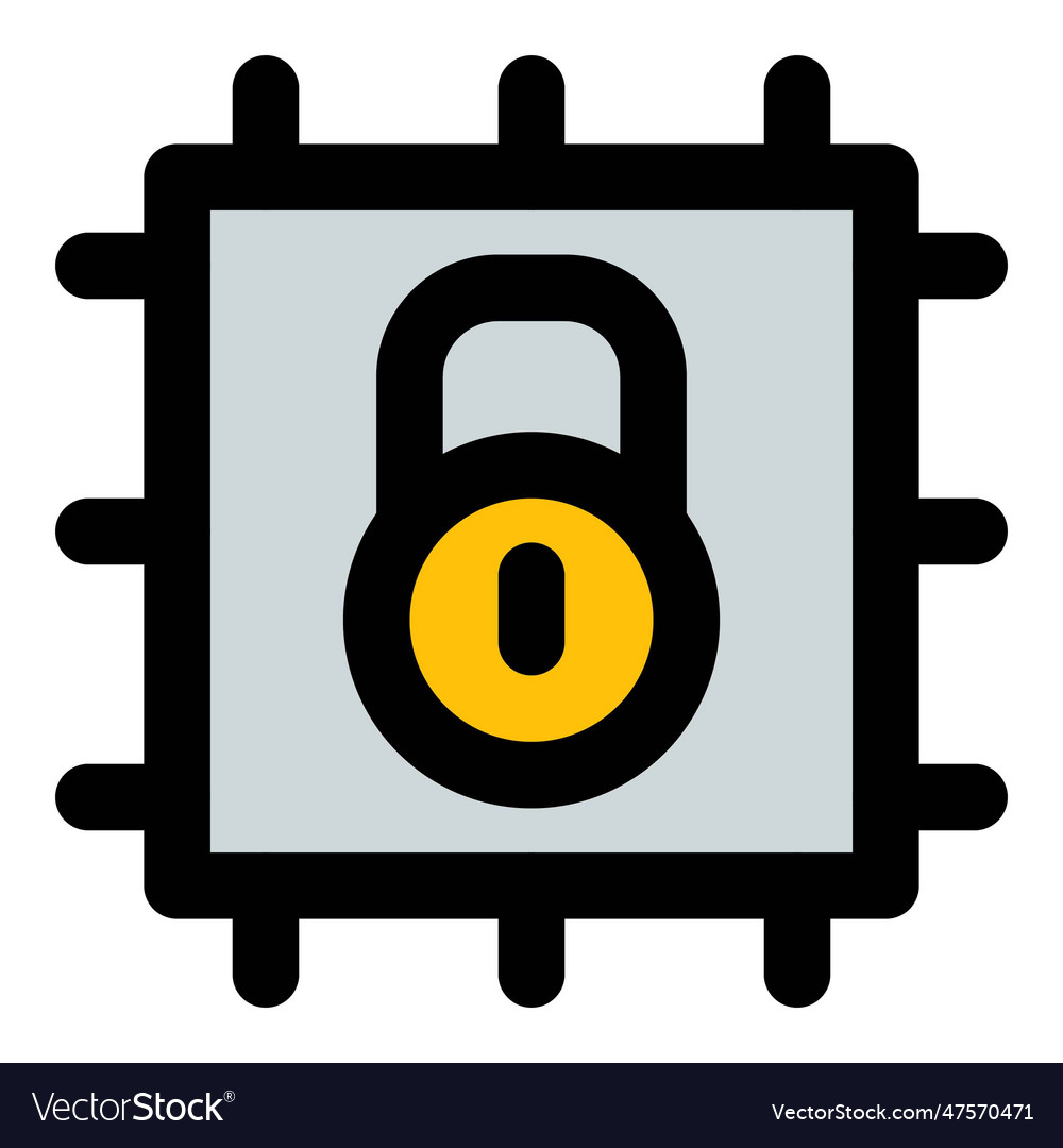 Locked processor to be used in cpu Royalty Free Vector Image