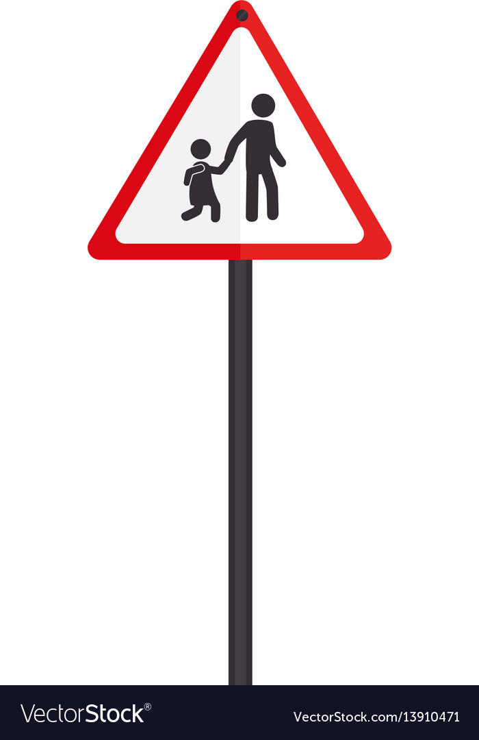 Triangle Contour Road Sign For Students School Vector Image