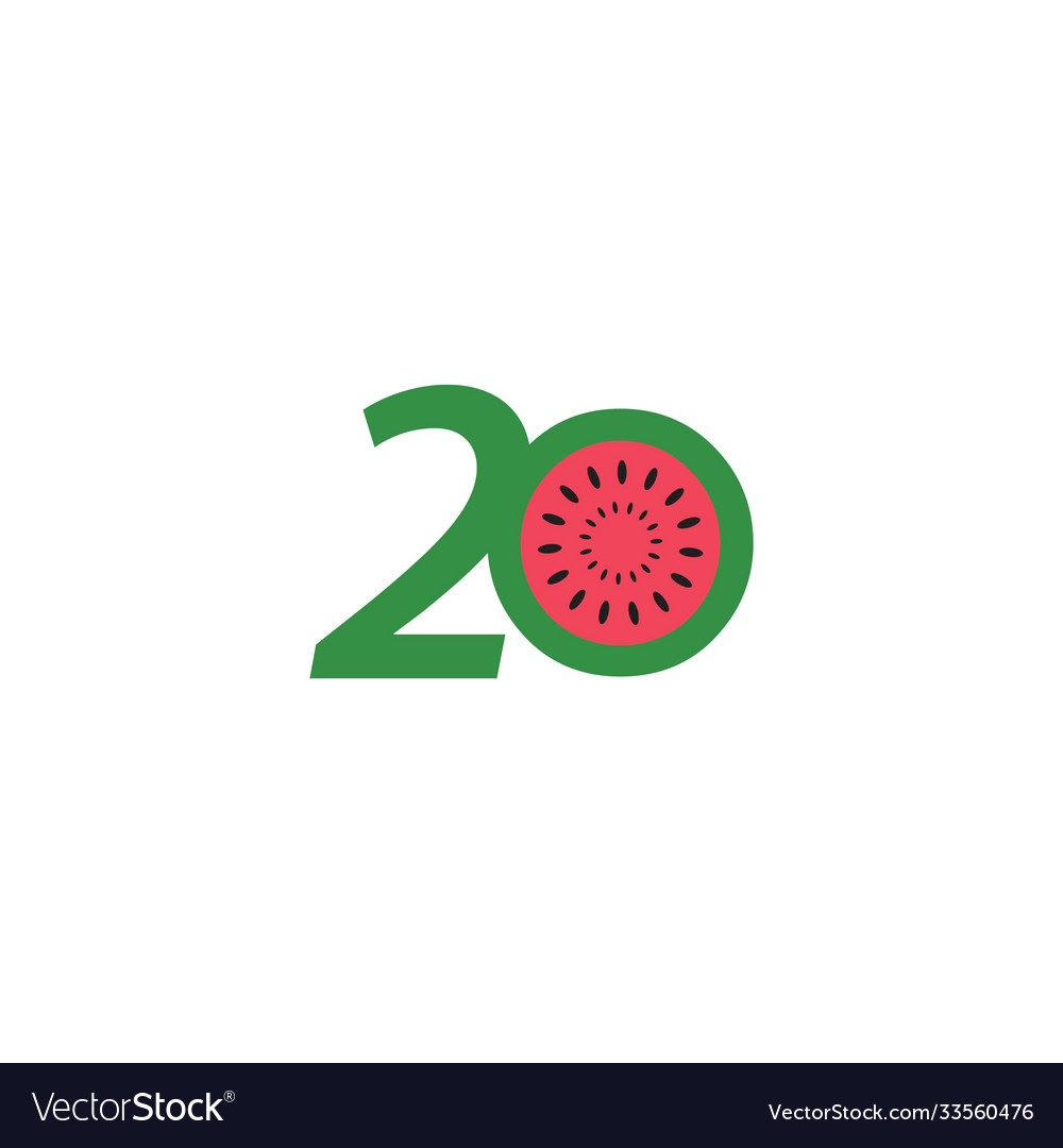 20 year anniversary fruit number template design