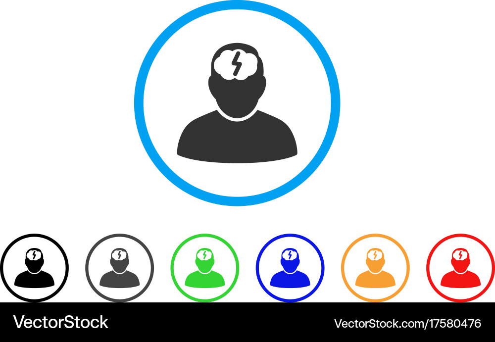 Brainstorm rounded icon Royalty Free Vector Image