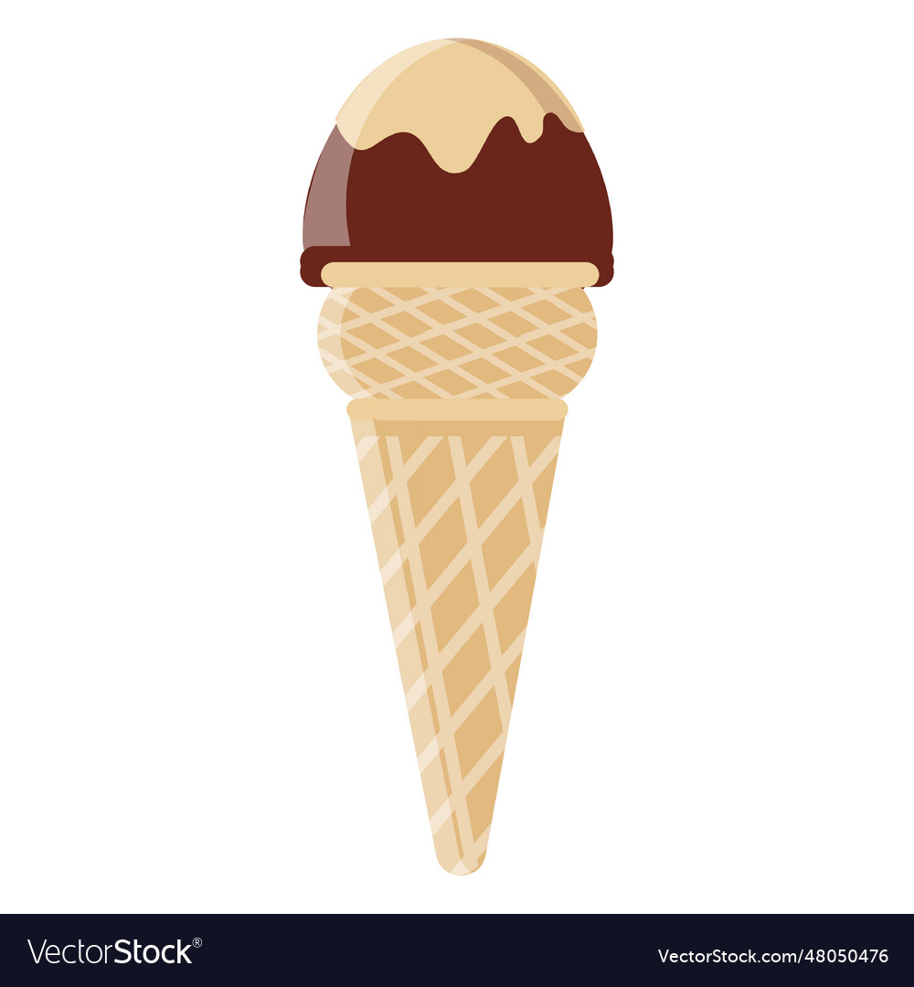 Cone chocolate ice cream Royalty Free Vector Image