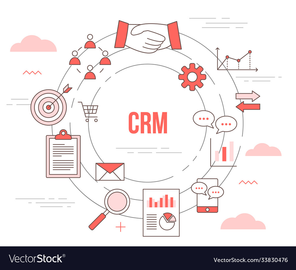 Crm customer relationship management concept Vector Image