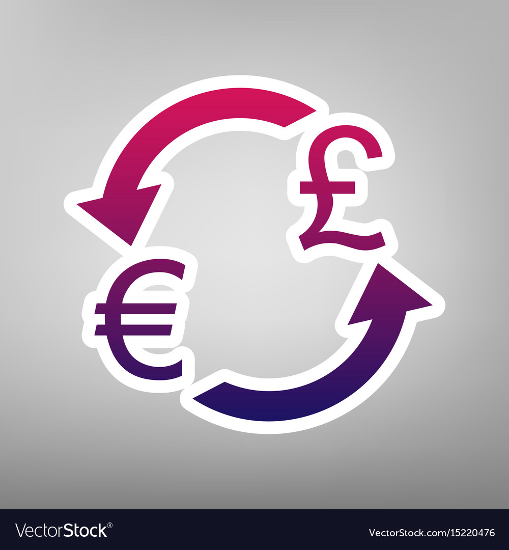 Currency exchange sign euro and uk pound