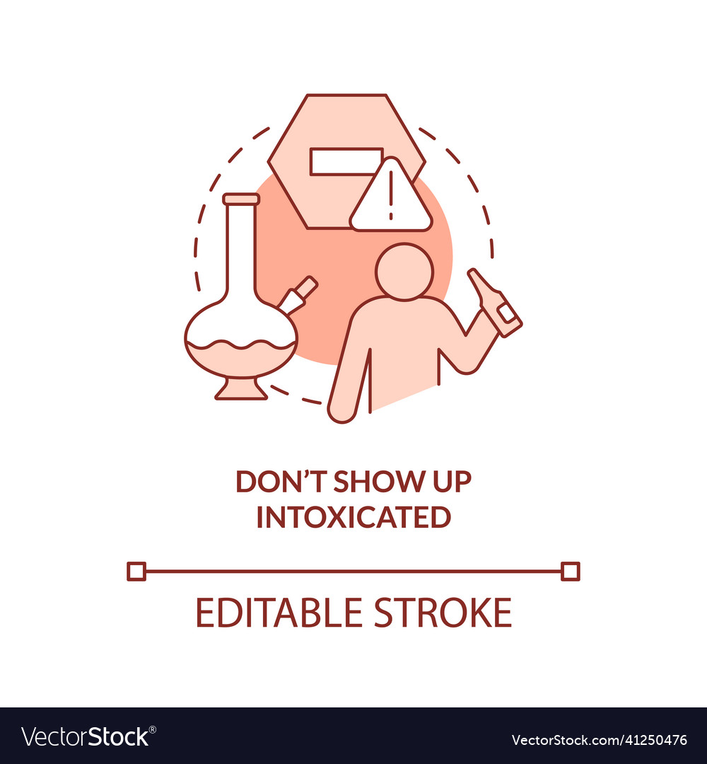 Dont show up intoxicated terracotta concept icon Vector Image