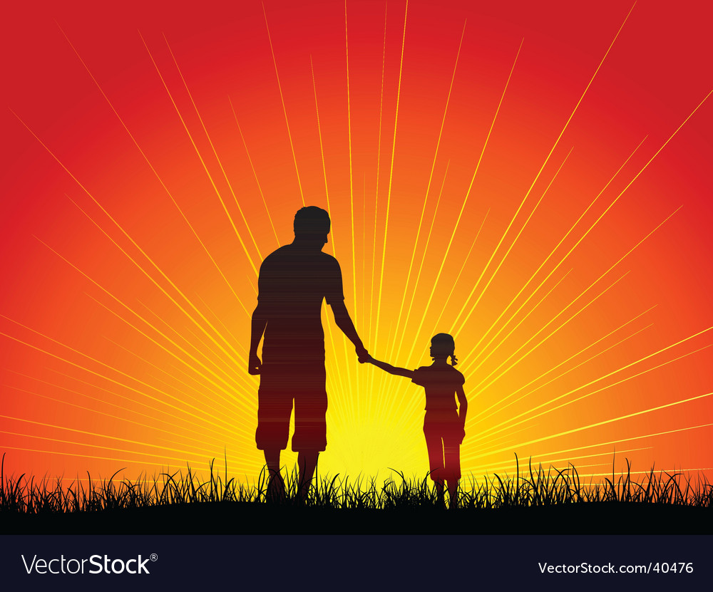 Father And Daughter Royalty Free Vector Image Vectorstock