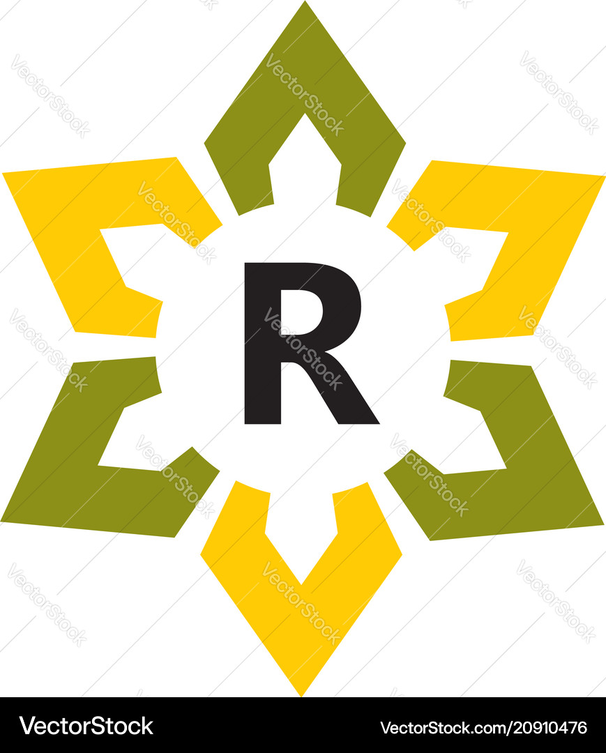 Flower infinity letter r Royalty Free Vector Image