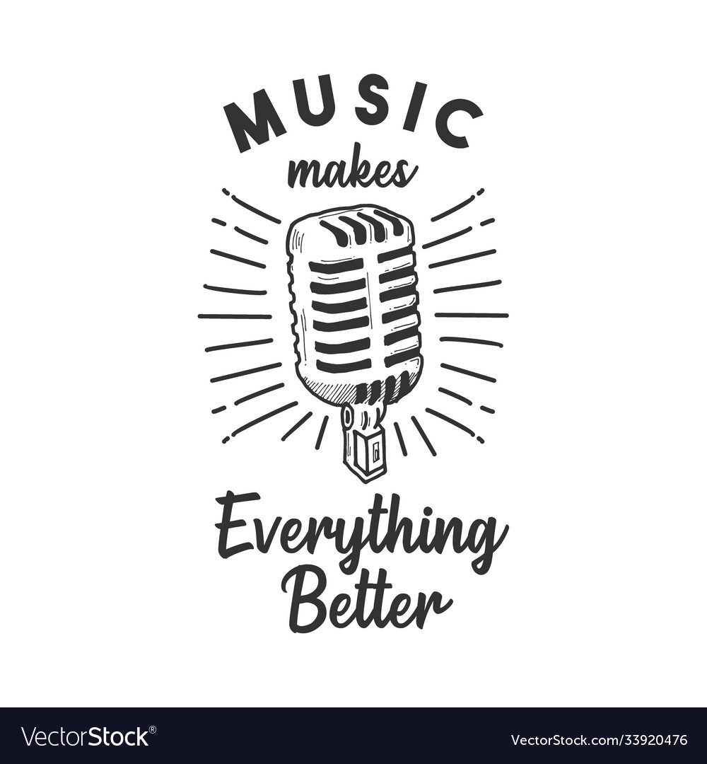 Hand Drawn Microphone With Vintage Style Vector Image Hand Drawn Microphone With Vintage Style Vector Image