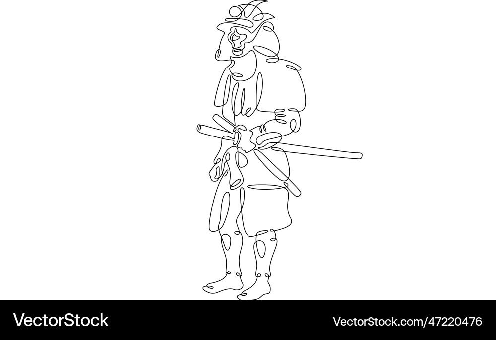 Japanese samurai warrior in historical costume Vector Image