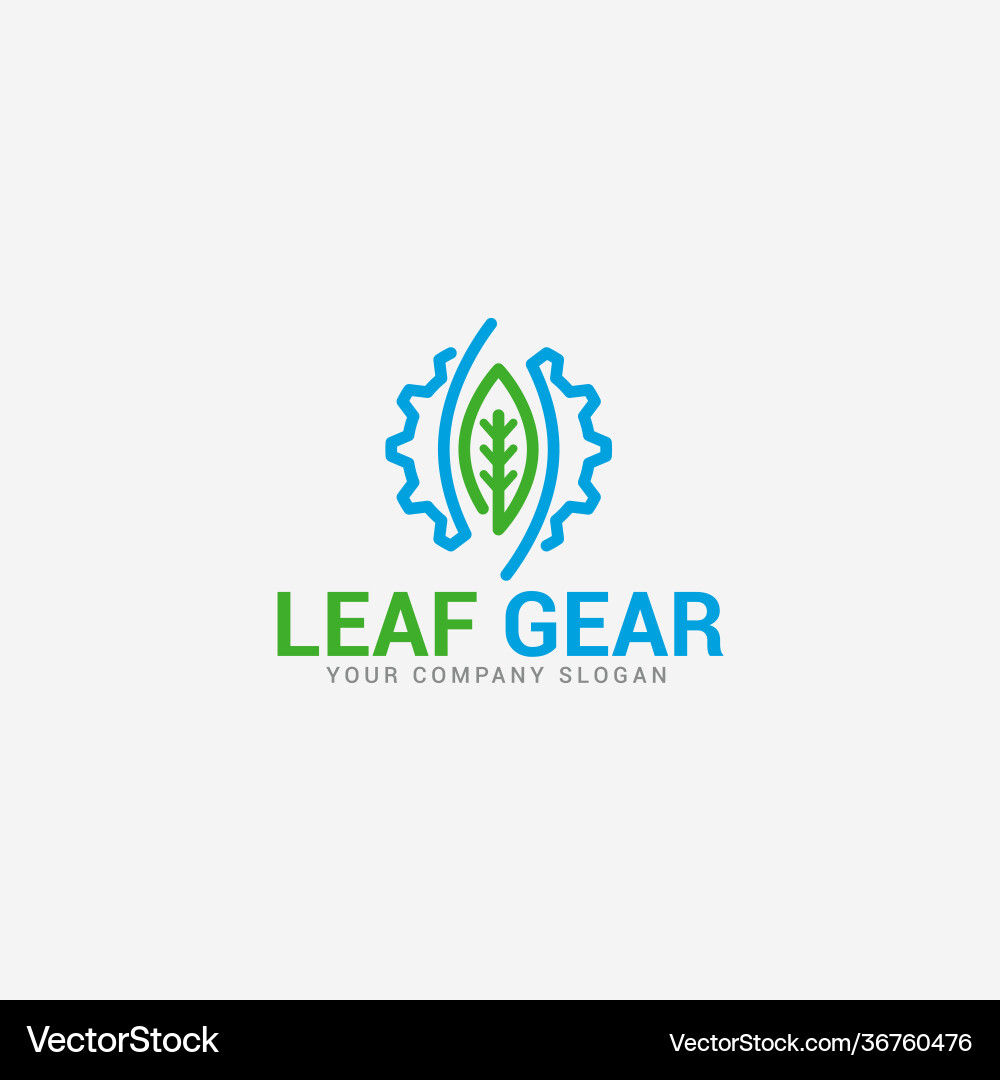 Leaf gear logo template Royalty Free Vector Image