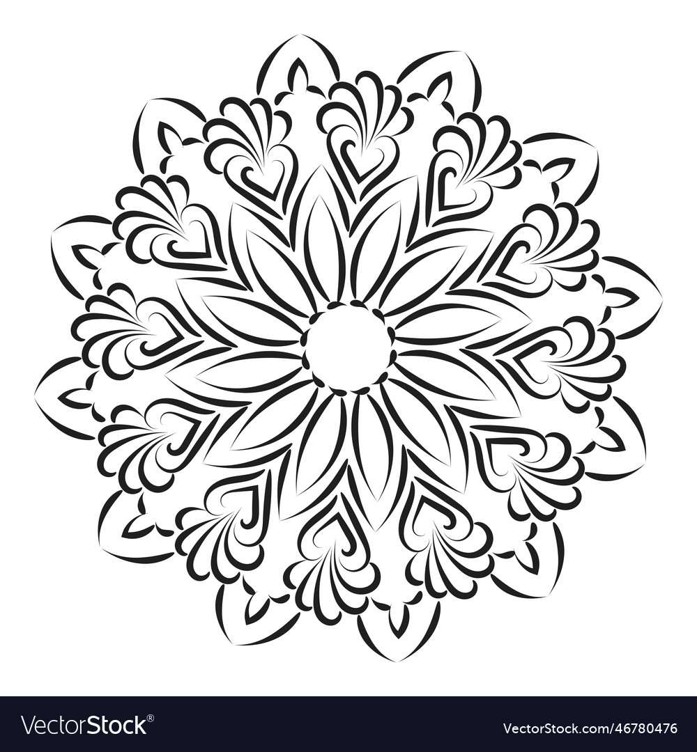 Mandala art design in circle Royalty Free Vector Image