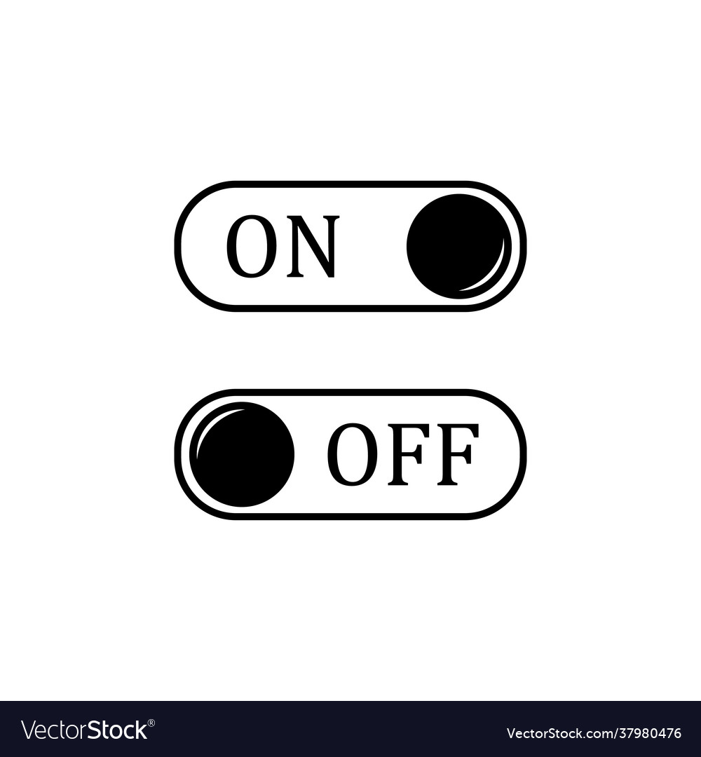 On and off toggle switch button image Royalty Free Vector