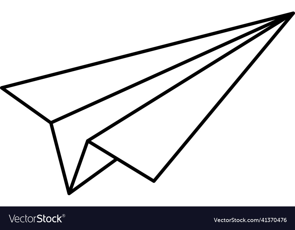 Paper airplane simple flat drawing Royalty Free Vector Image