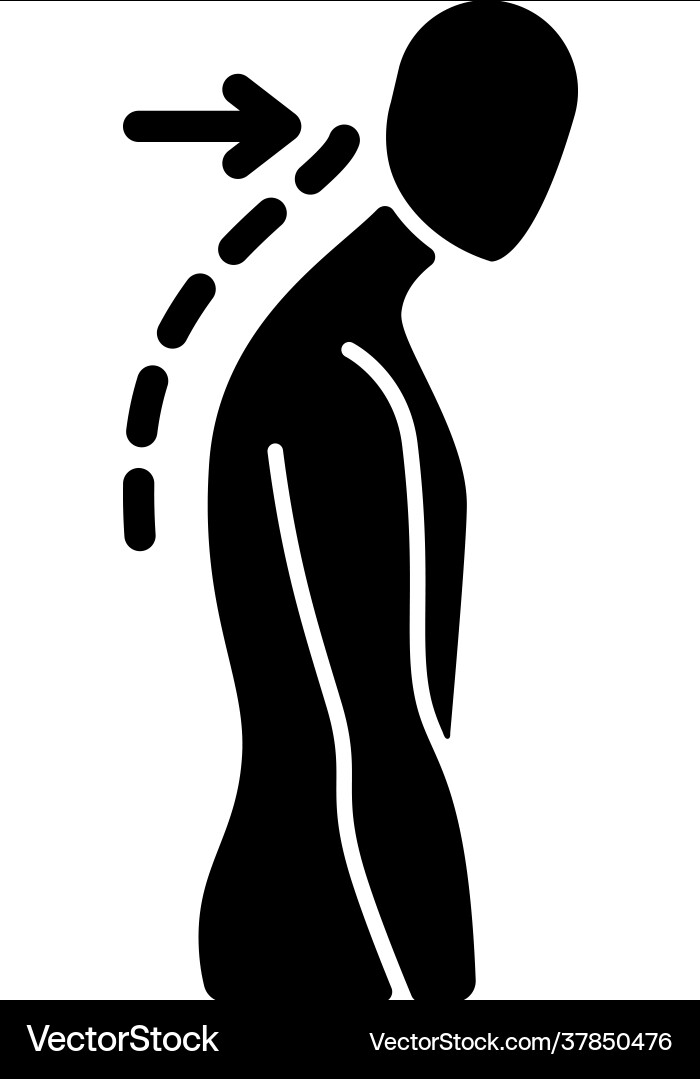 Slouching black glyph icon Royalty Free Vector Image