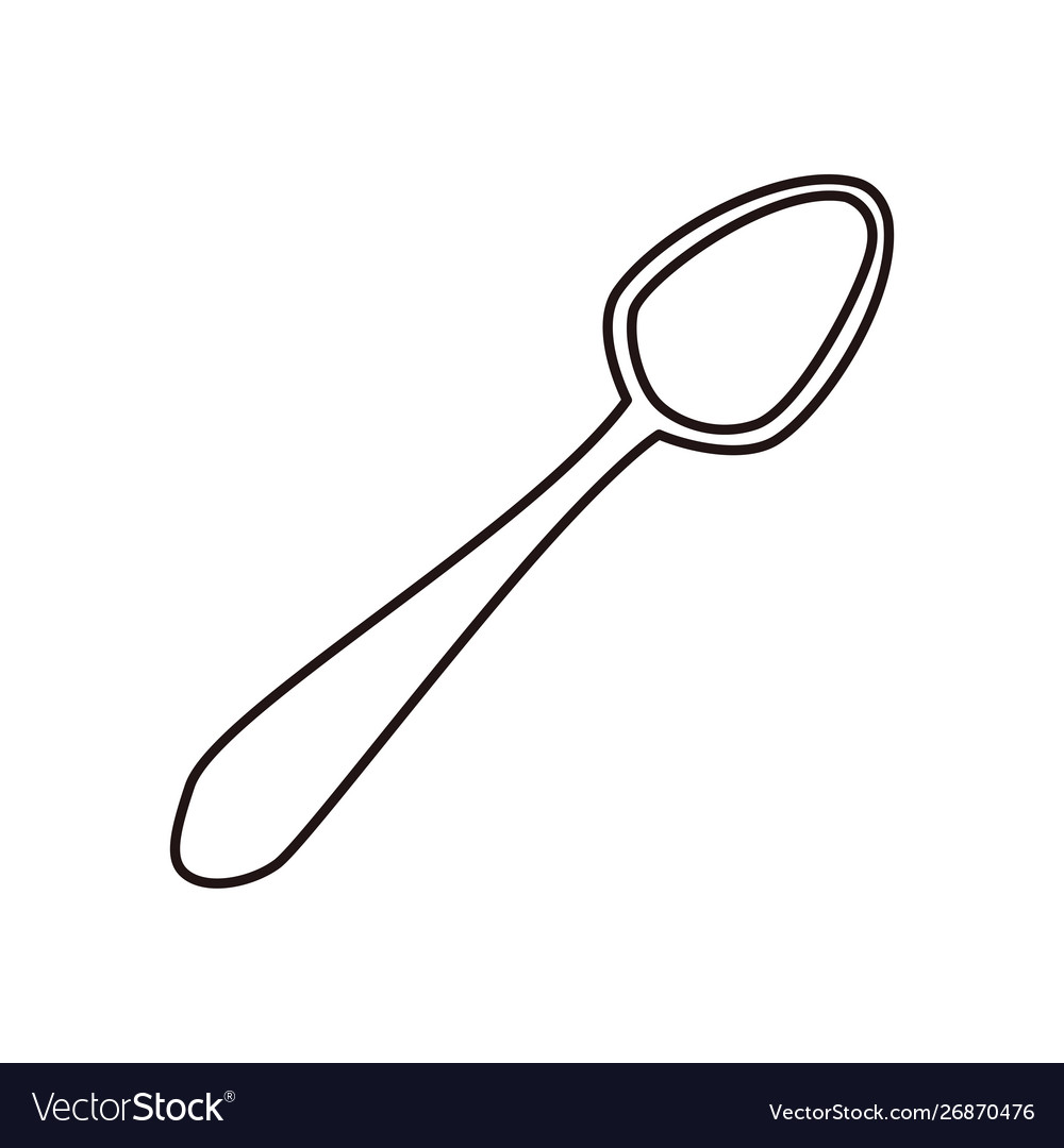 Spoon utensil on white background Royalty Free Vector Image