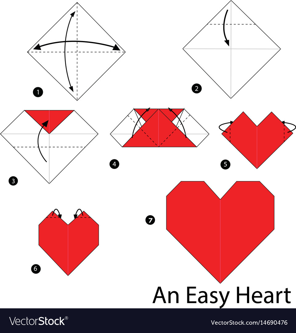 Step by step instructions how to make origami Vector Image