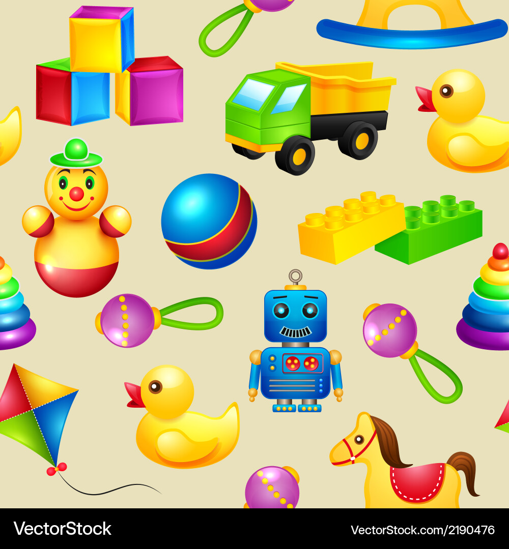 Toys seamless pattern Royalty Free Vector Image