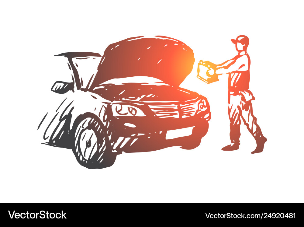 Auto disassembly repair service mechanic Vector Image