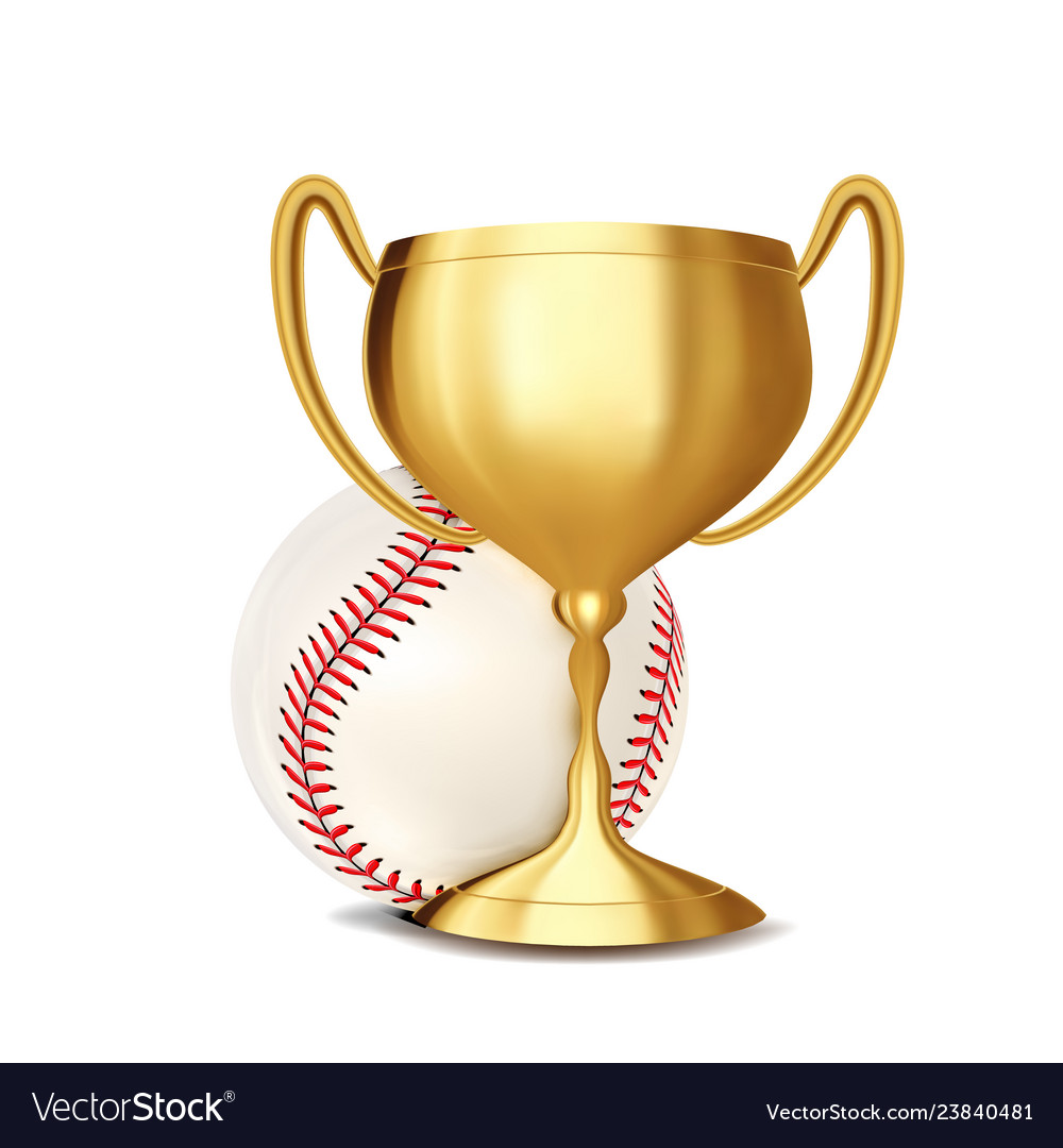 Baseball award ball golden cup Royalty Free Vector Image