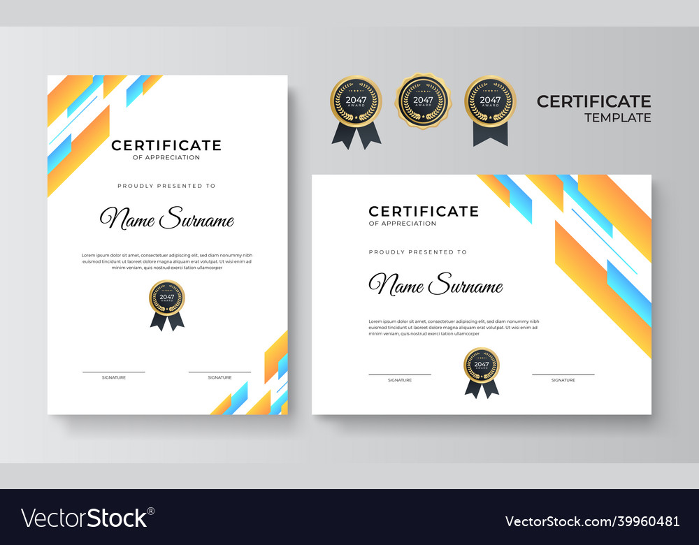 Certificate of appreciation template trendy Vector Image