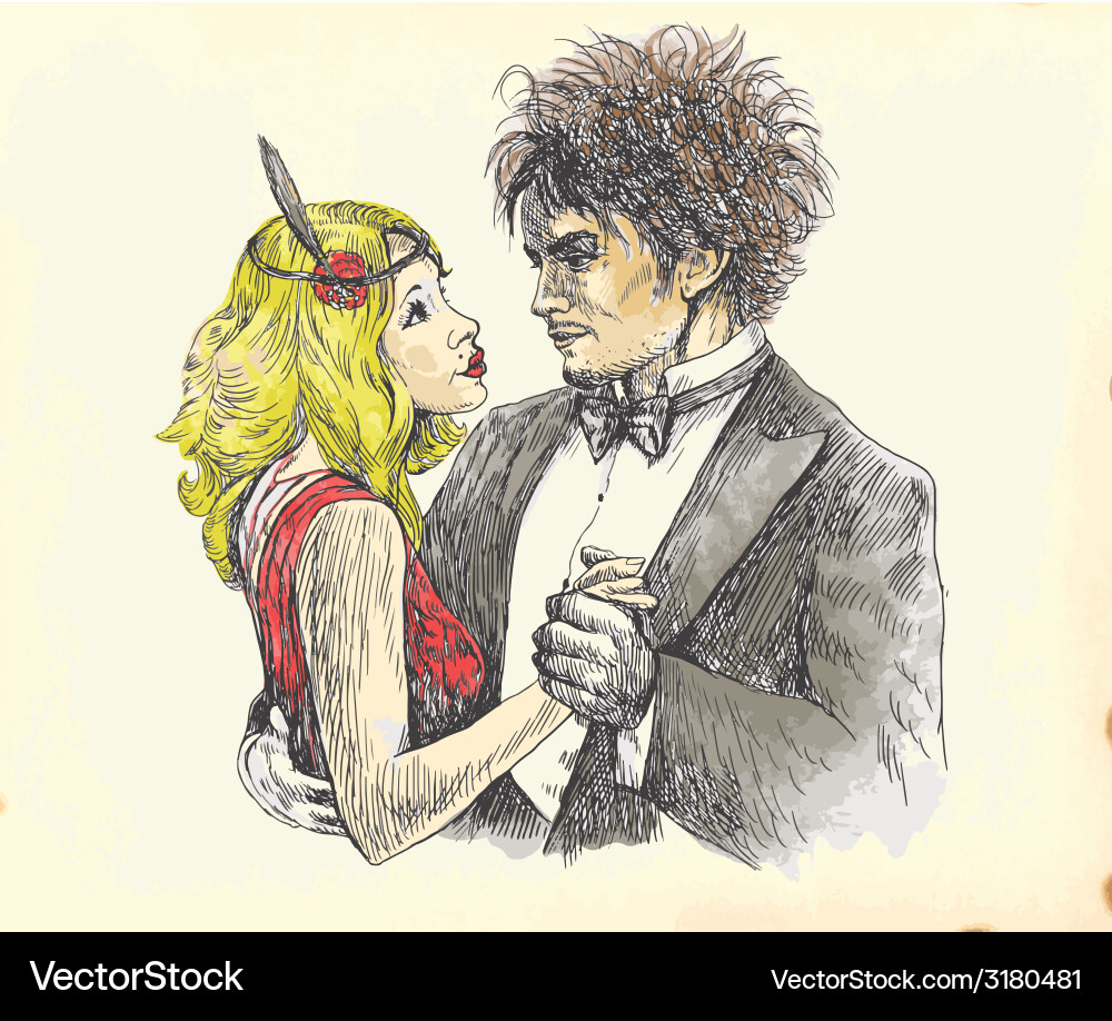 Dancing pair Royalty Free Vector Image - VectorStock