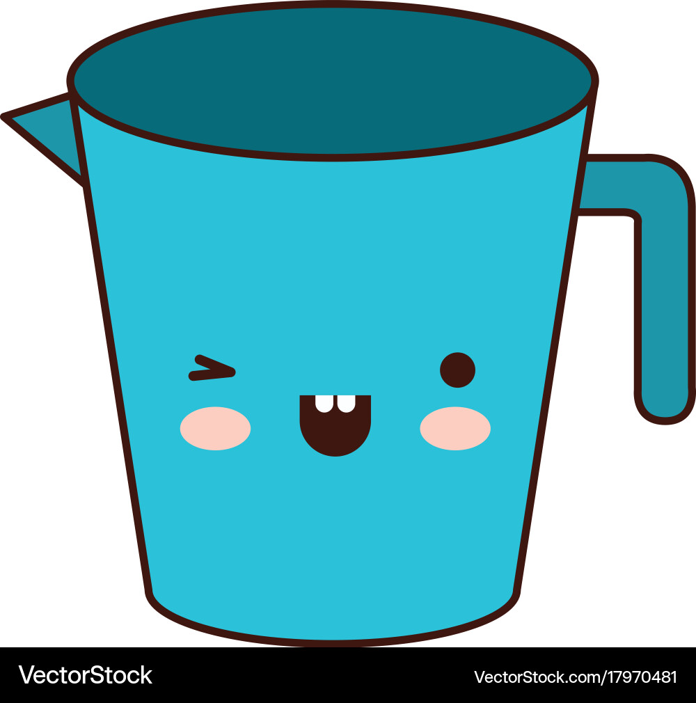 Jar with handle colorful kawaii silhouette Vector Image