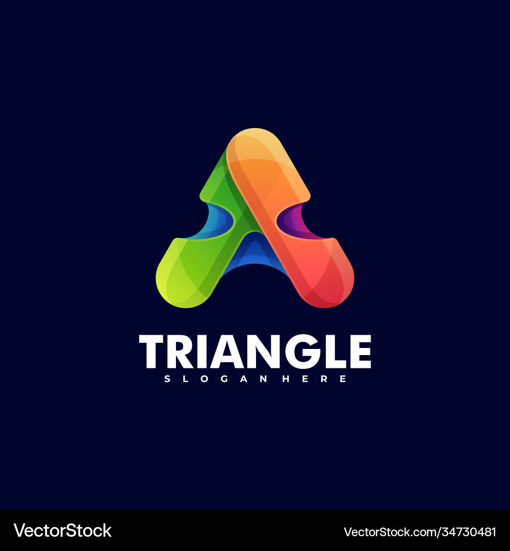 Logo triangle gradient colorful style Royalty Free Vector