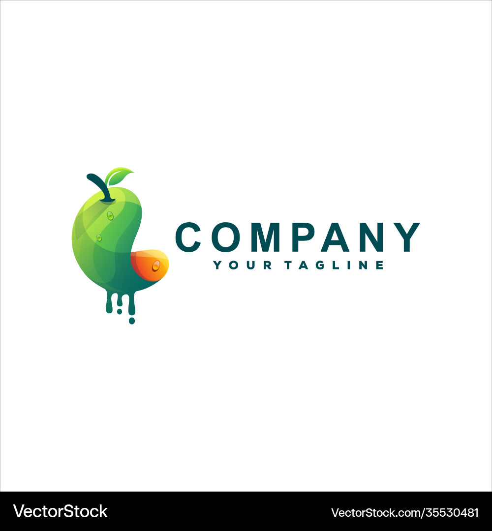 Mango fruit gradient logo design Royalty Free Vector Image