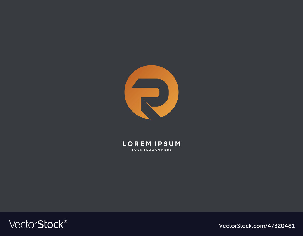 Monogram logo design initial letter r Royalty Free Vector