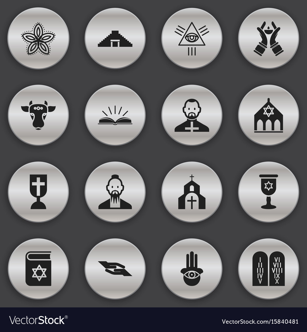 Set of 16 editable dyne icons includes symbols Vector Image