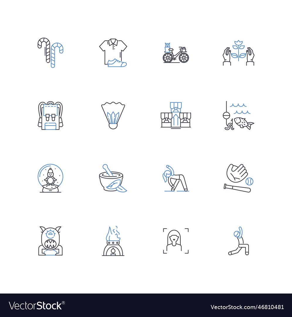 Thrilling lifestyle line icons collection Vector Image