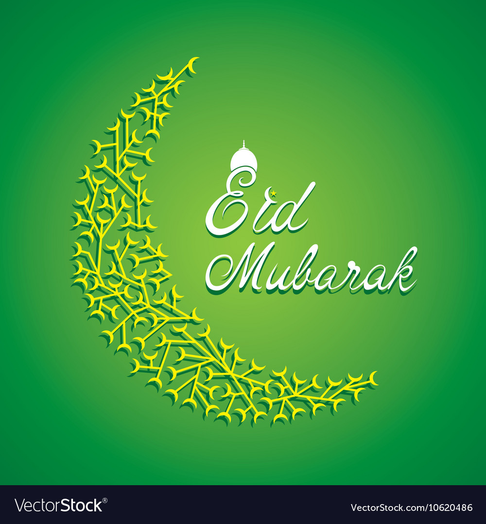 creative eid mubarak islamic festival greeting vector image