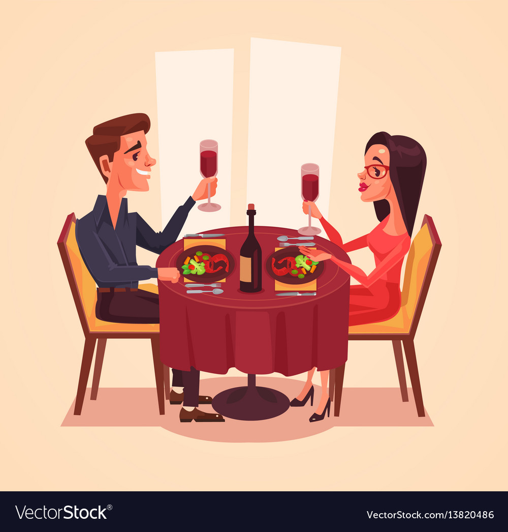 Happy couple lovers man and woman characters Vector Image