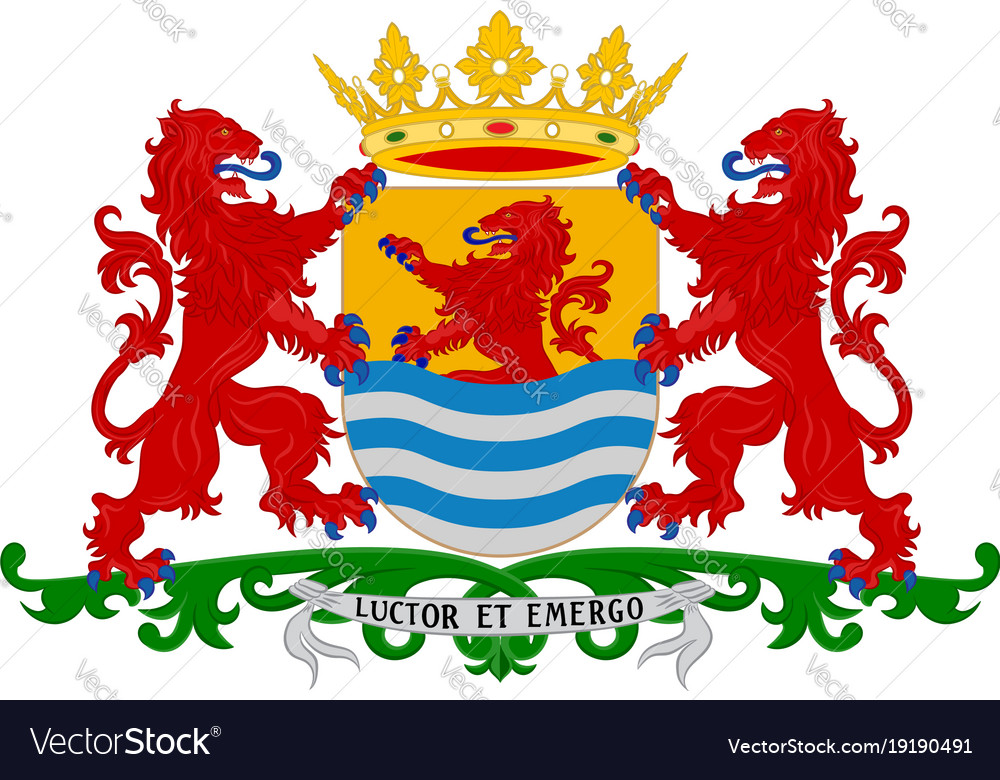 Coat of arms zeeland netherlands Royalty Free Vector Image