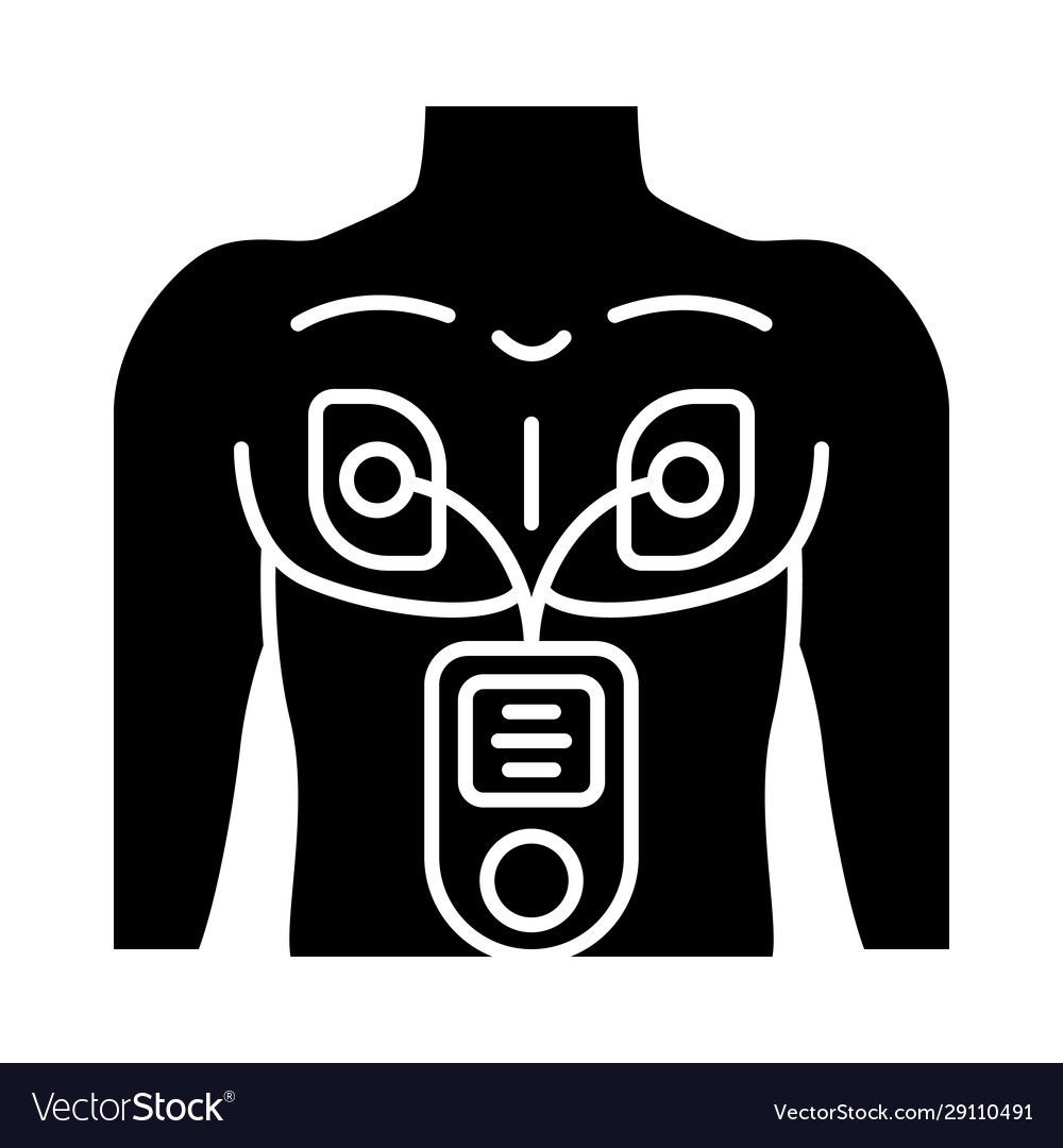 Electrical muscle stimulator glyph icon Royalty Free Vector