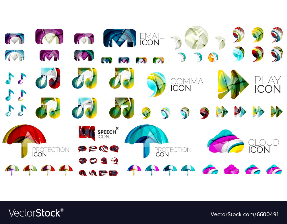 Logo huge mega collection abstract geometric Vector Image