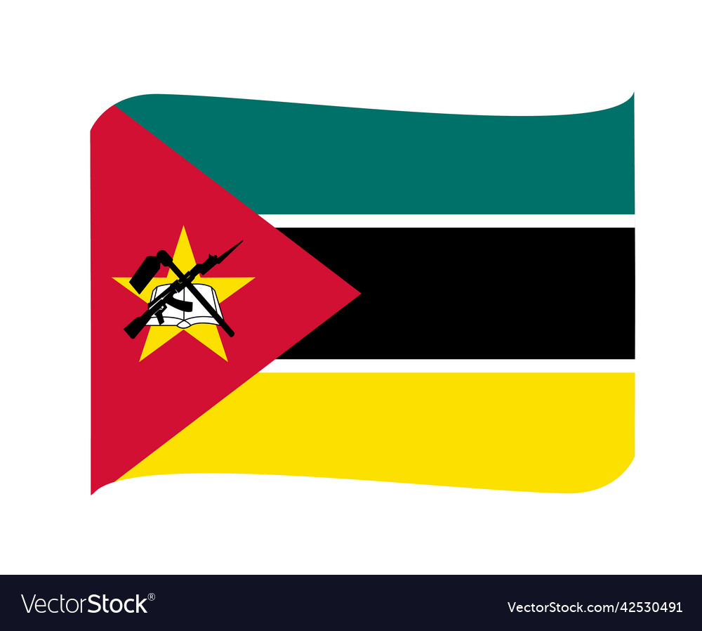 Mozambique flag national africa emblem ribbon icon