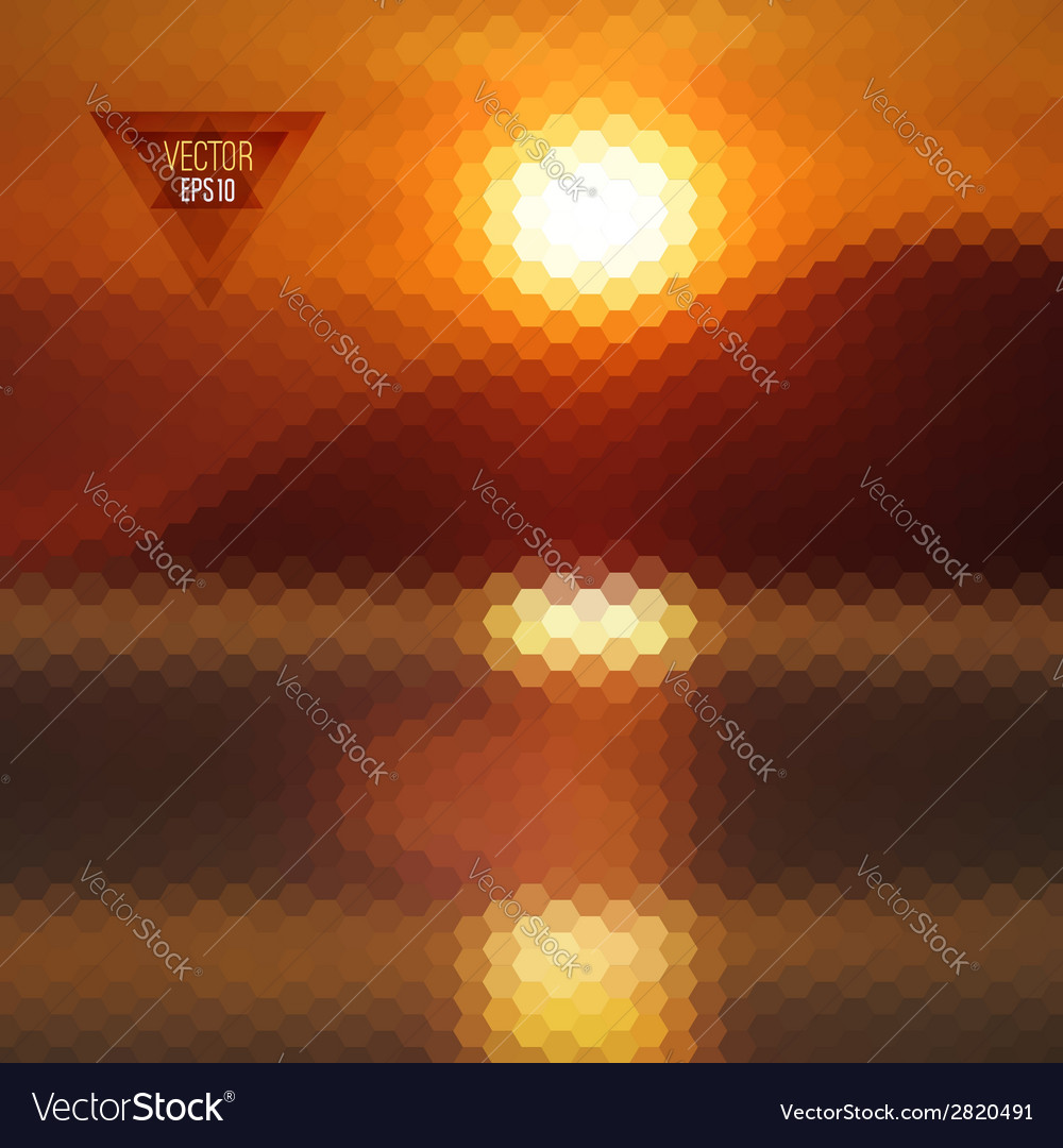 Retro landscape pattern of geometric shapes Vector Image