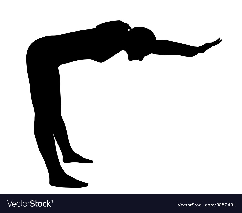 Silhouette of woman doing exercises Royalty Free Vector