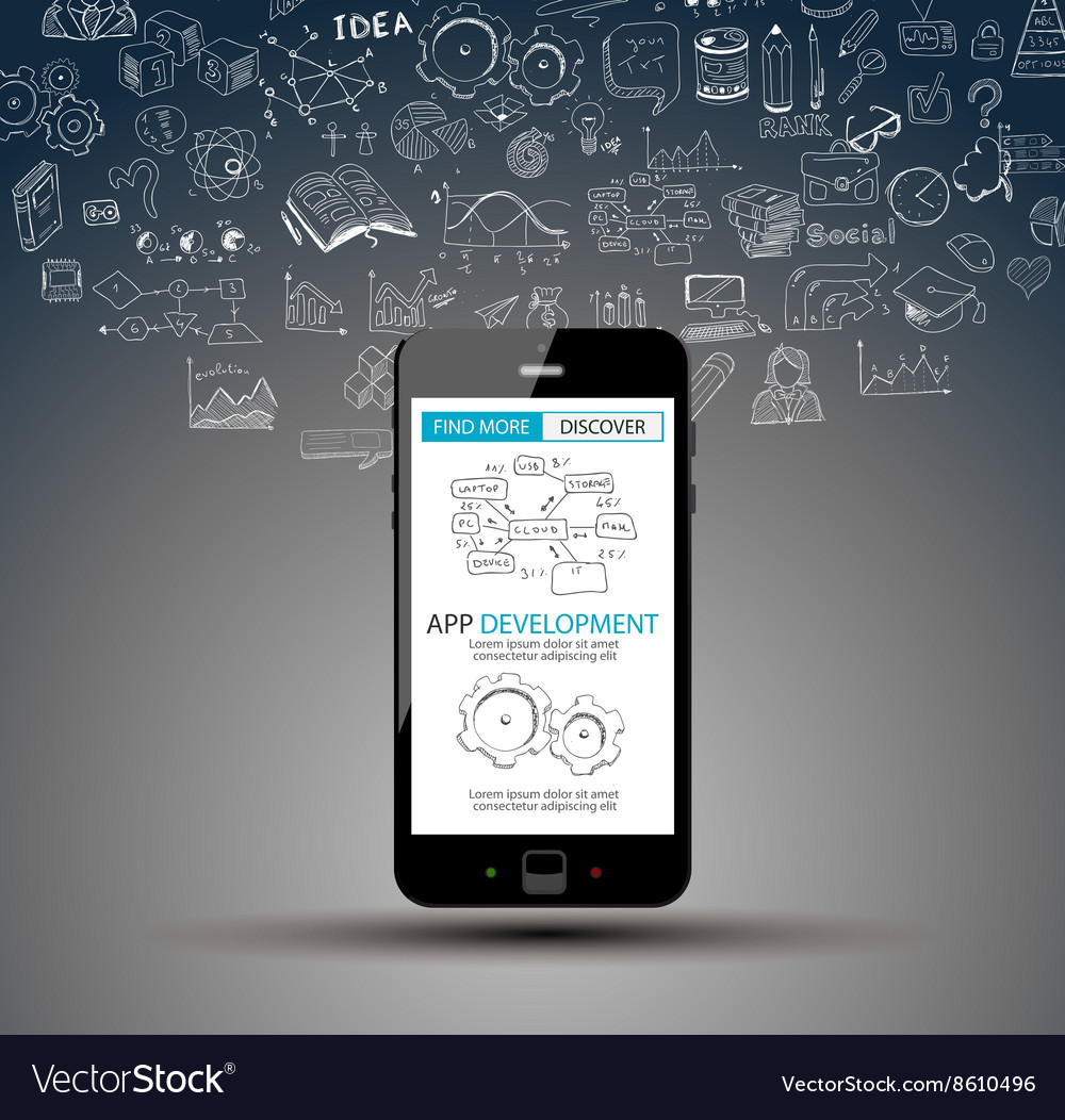 App development infographic concept background Vector Image