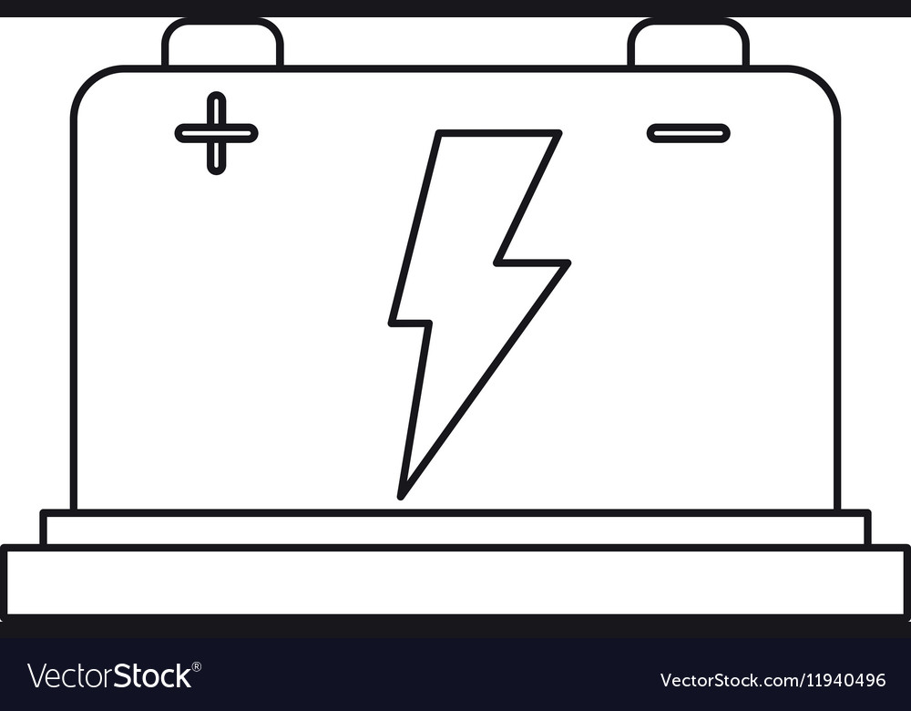 Car Battery High Voltage Mechanic Pictogram Vector Image