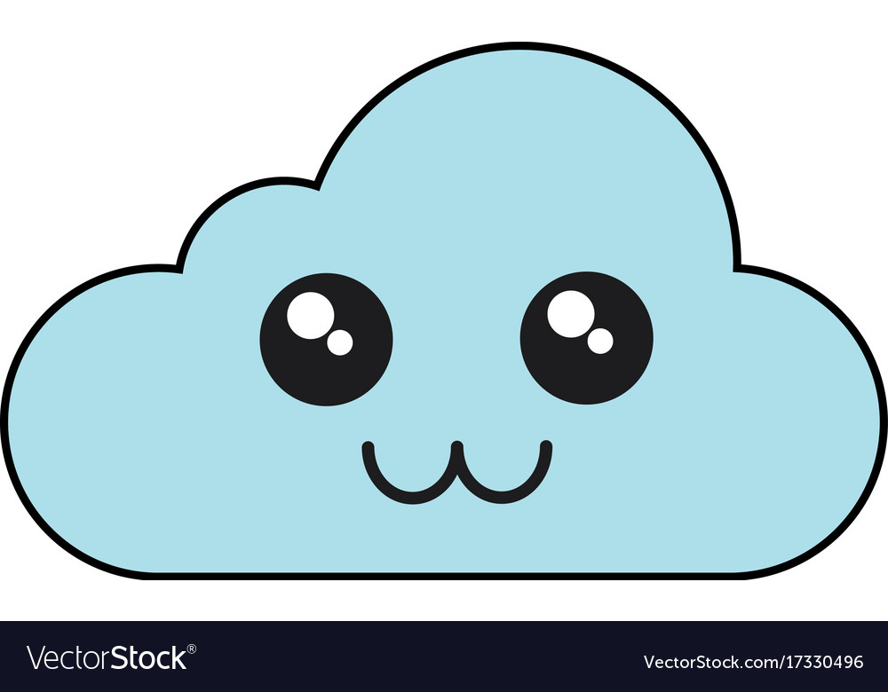 Kawaii cloud icon Royalty Free Vector Image - VectorStock