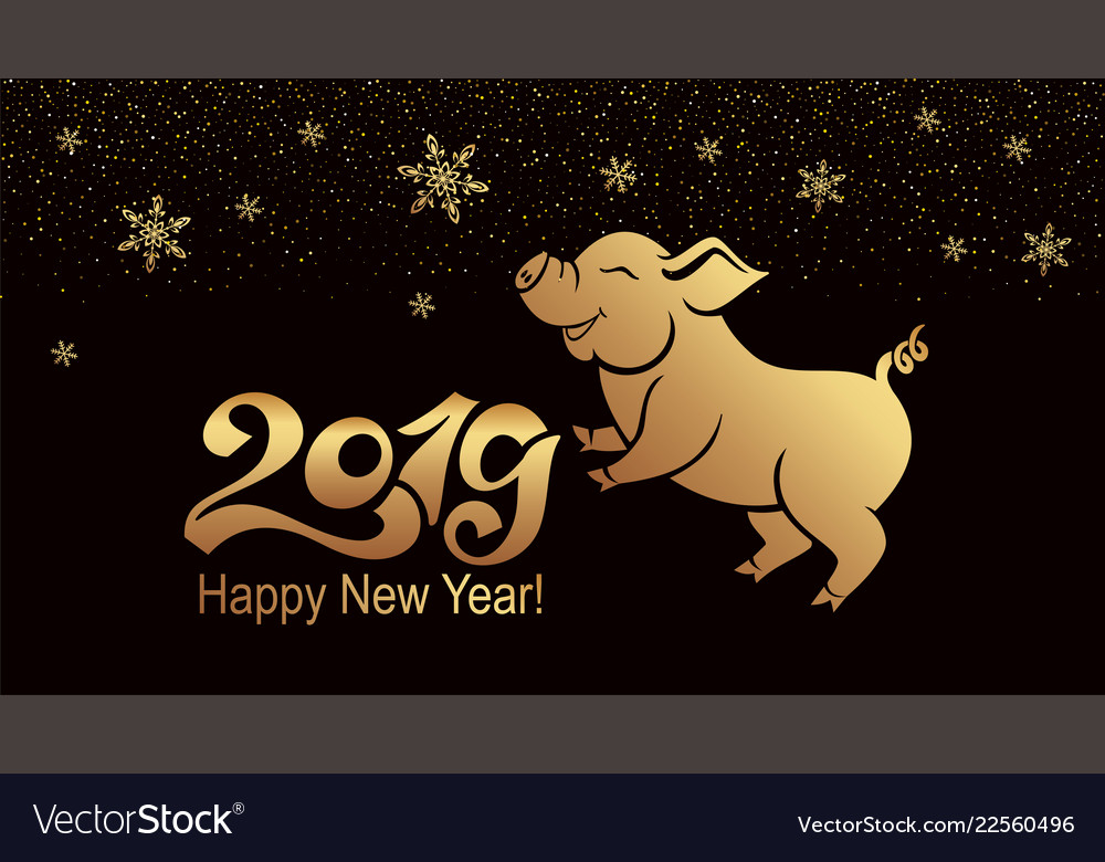 Pig is a symbol of the 2019 chinese year greeting