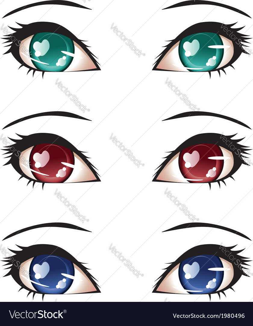 Drawing Stylized Eyes Anime Eye Design Stock Illustration