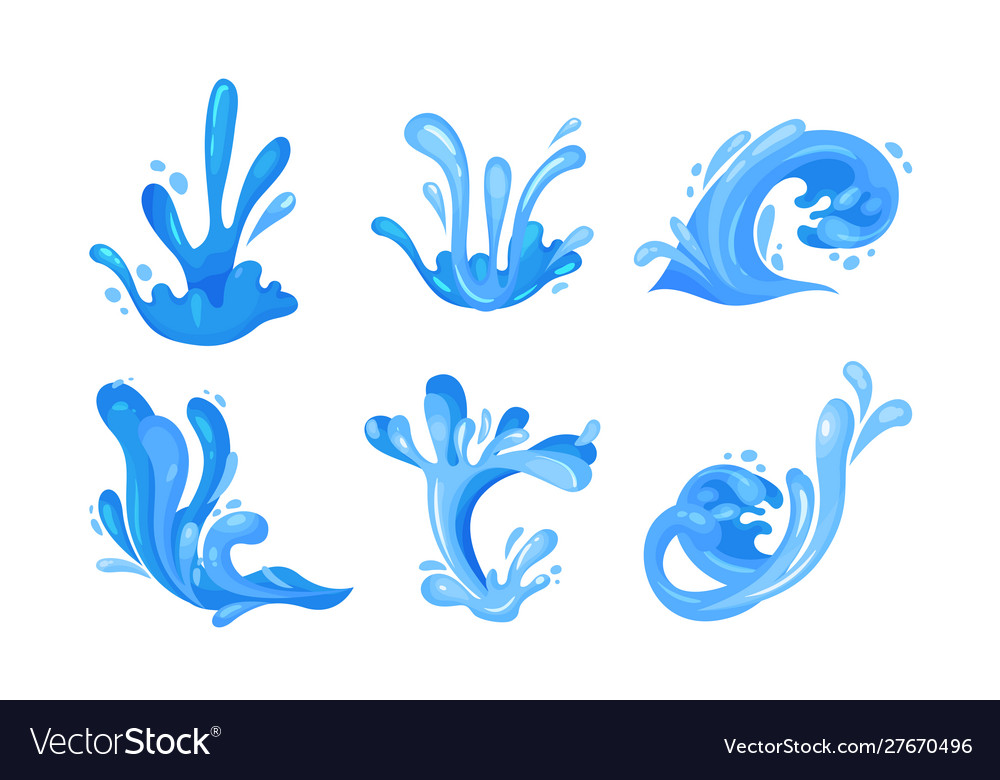 Water splashes set motion vector image Water splashes set motion