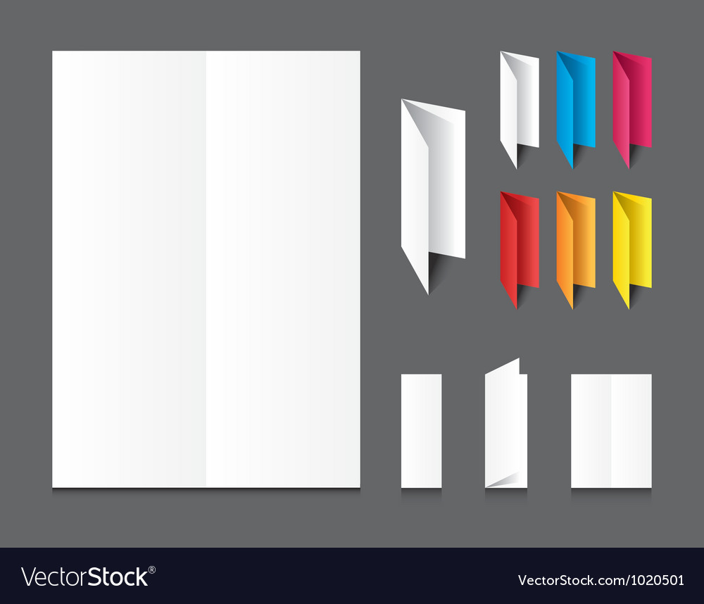blank white folding color paper flyer royalty free vector